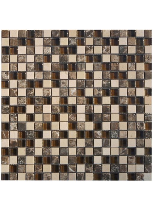 Mosaik Glas & Marmor Solaris Beige Braun - 30 cm x 30 cm