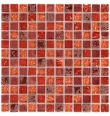 Mosaik Glas & Naturstein Maya Red- 30 cm x 30 cm