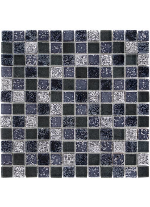 Mosaik Glas & Naturstein Maya Blue - 30 cm x 30 cm