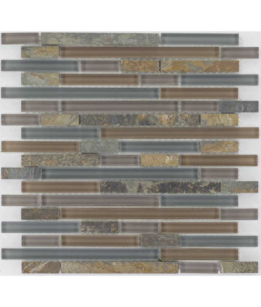 Mosaik Glas & Marmor  Multicolor Grau Braun - 30 cm x 30 cm