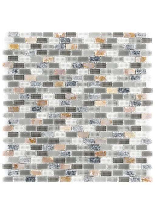 Mosaik Glas & Marmor 5th Avenue Grey Mix Seashell - 30 cm x 30 cm