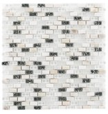 Mosaik Glas & Marmor 5th Avenue White Mix Seashell - 30 cm x 30 cm