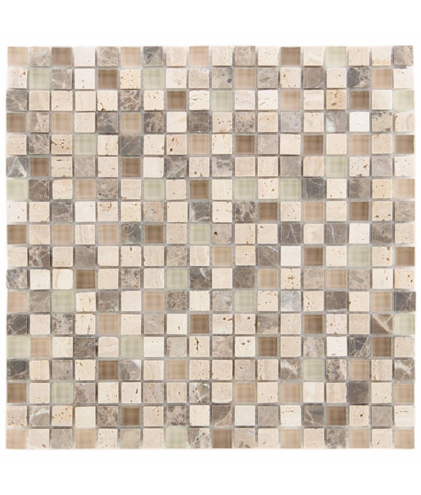 Mosaik Glas & Marmor  Combi Castanho 30 x 30 cm