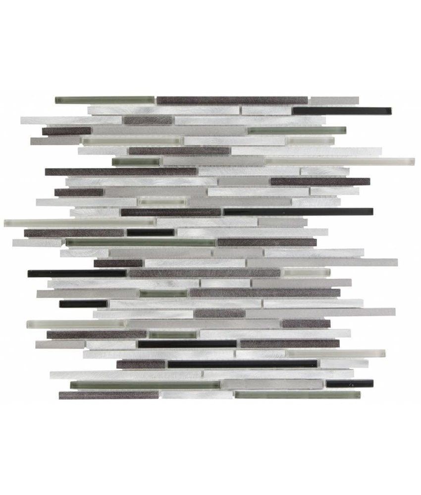 Mosaik Glas & Aluminium Cosmos Steel - 30 cm x 40,8 cm