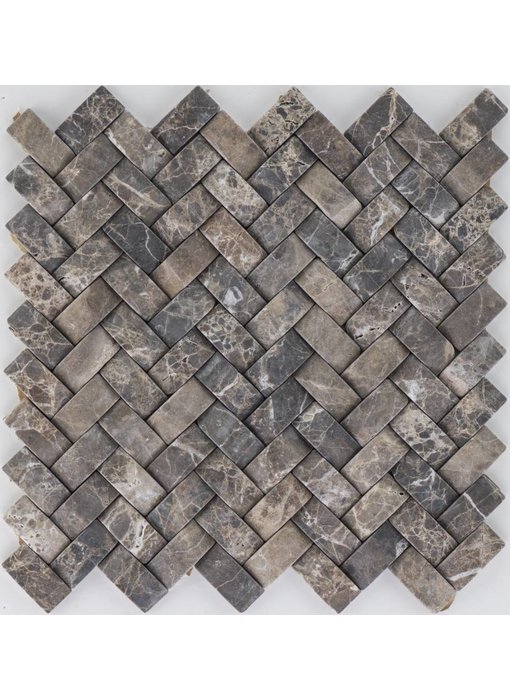 Mosaikfliese Naturstein Marmor Emperador - 28,5 cm x 28,5 cm