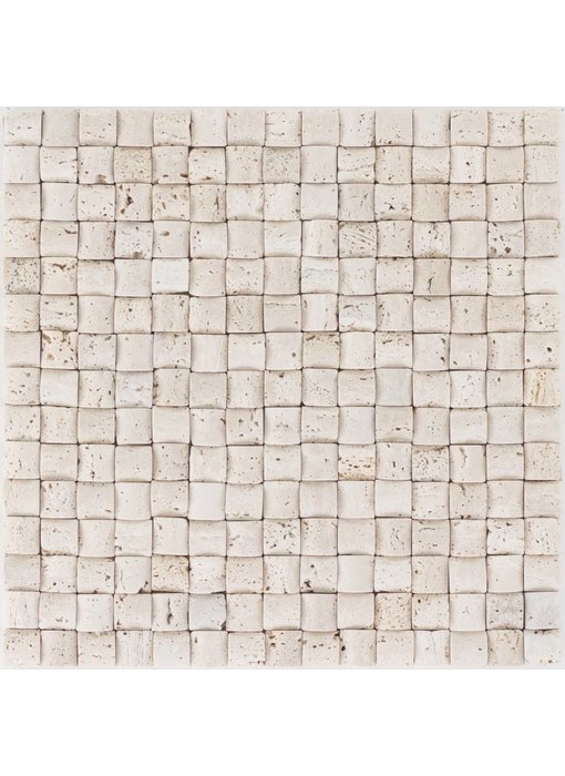 Mosaikfliese Naturstein Travertin Beige Mix  - 30 cm x 30 cm