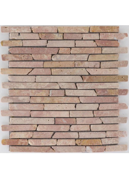 Mosaikfliese Marmor Red Travertino -  30,5 cm x 30,5 cm