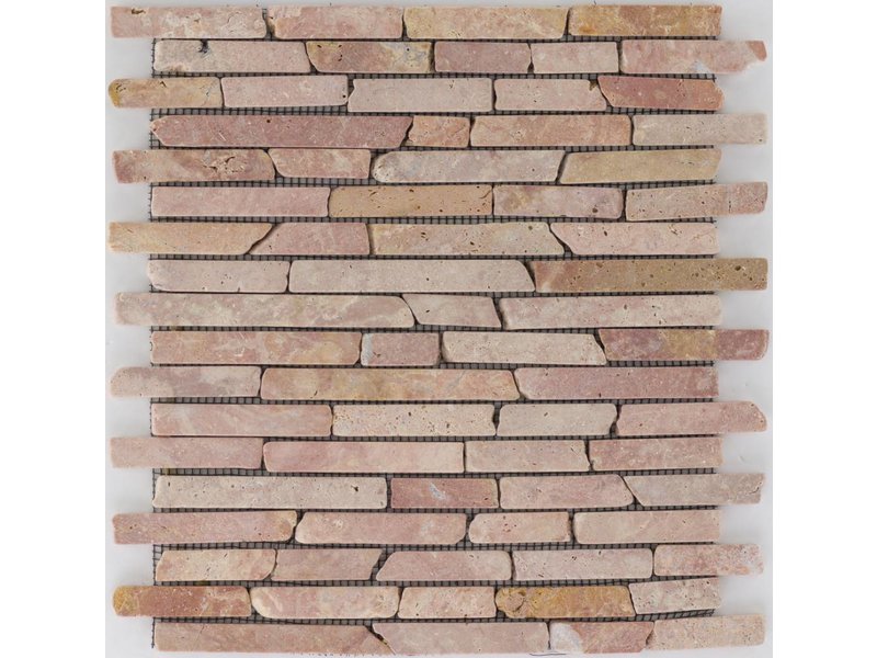 Mosaikfliese Marmor Red Travertino -  30,5 cm x 30,5 cm