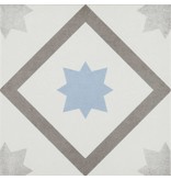 Bodenfliese Vintage Brügge Blau Dekor - 22,3 cm x 22,3 cm (9 Motive gemischt)