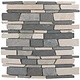 Mosaikfliese Marmor Schwarz Grau Beige -  30,5 cm x 30,5 cm