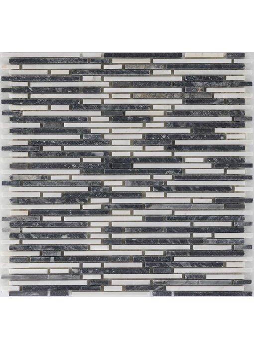 Mosaikfliese Marmor Negro Carrara - 30,5 cm x 30,5 cm