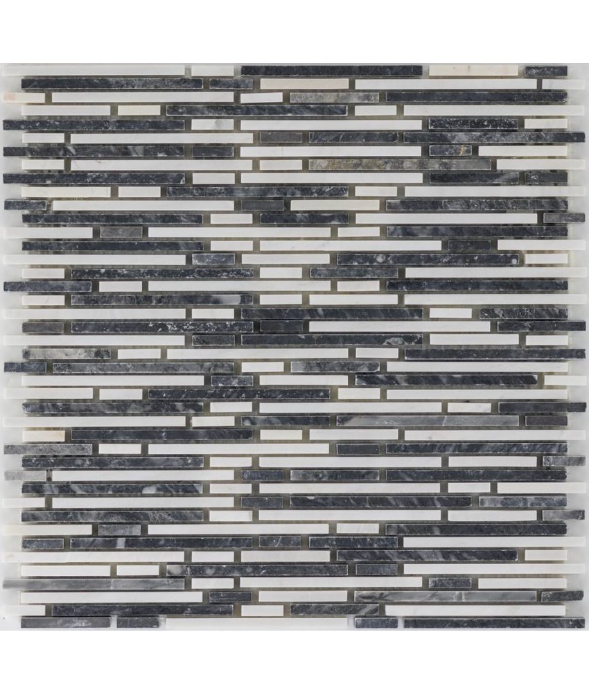 Mosaikfliese Marmor Negro Carrara - 30,5 cm x 30,5 cm