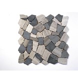 Naturstein-Bruchmosaik - STONE schwarz/ hellgrau Mix - 30,5x30,5 cm