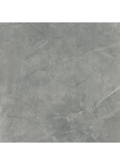 Bodenfliese Premium Marble Brescia Dark Grey Glänzend - 90 cm x 90 cm x 1,15