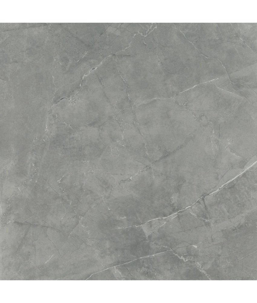 Bodenfliese Premium Marble Brescia Dark Grey Glänzend - 90 cm x 90 cm x 1,15