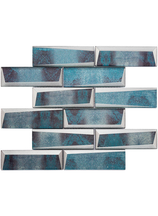 BÄRWOLF Mosaic Retro Oxid Blue Long - 29,8 cm x 29,8 cm x 0,8