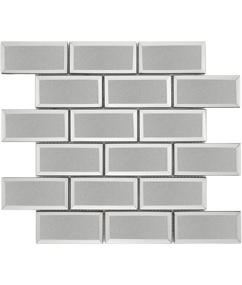 BÄRWOLF Mosaic Facette Silver - 29,8 cm x 29,8 cm x 0,8