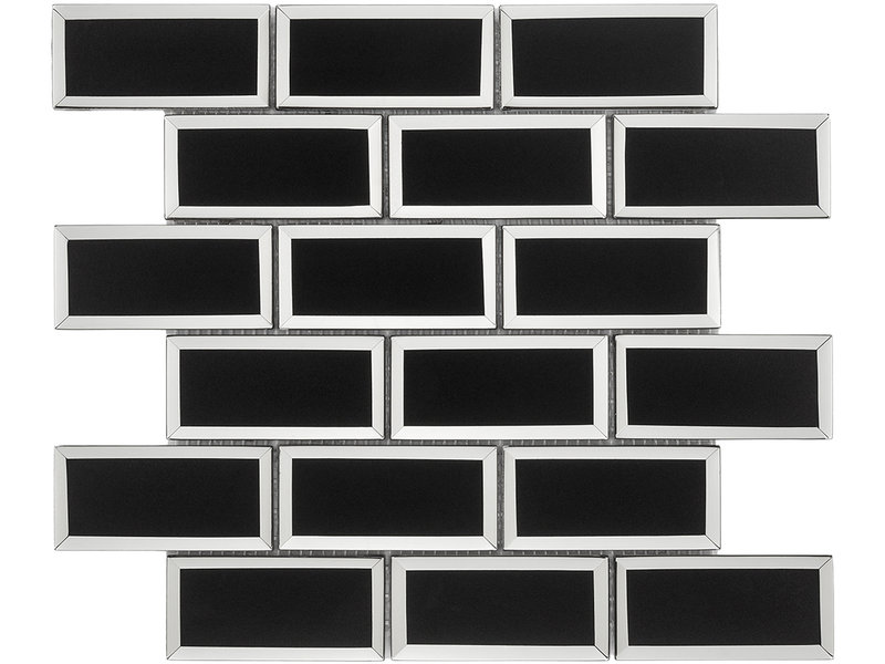 BÄRWOLF BÄRWOLF Mosaic Facette Black - 29,8 cm x 29,8 cm x 0,8