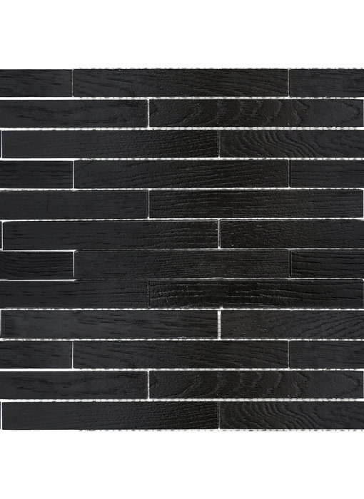 BÄRWOLF Mosaic Wood Mauerverband Coal Black - 25,4 cm x 42,6 cm x 1