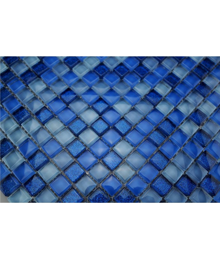 Glasmosaik Fliesen - blau mix - MOT26