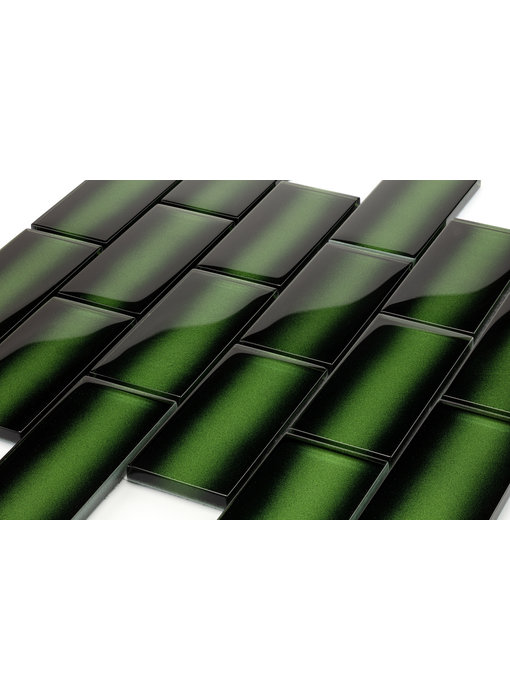 Glass Bamboo botanical green  - 29,8x29,8 x0,8 cm