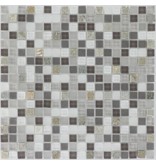 Mosaik Glas & Quarzit Black Grey White - 30 cm x 30 cm - Copy