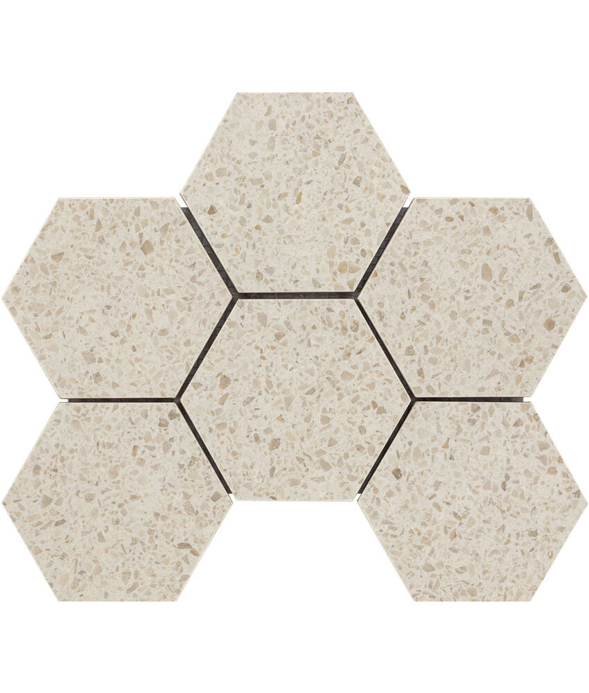 BÄRWOLF Townhouse Keramik Mosaikfliesen KEG-22503 tropea cream Hexagon chip 99 x 113 mm