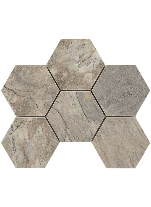 BÄRWOLF Keramik Mosaikfliesen KEG-20061 Rustic Stone silver lining 99 x 113 mm