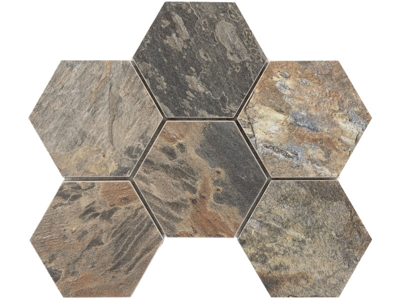 BÄRWOLF BÄRWOLF Keramik Mosaikfliesen KEG-20062 Rustic Stone northern lava  99 x 113 mm