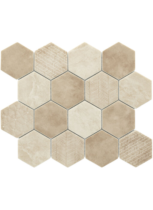 BÄRWOLF Glas- Mosaikfliesen GL-20061  Desert sahara beige  73 x 83 mm mm