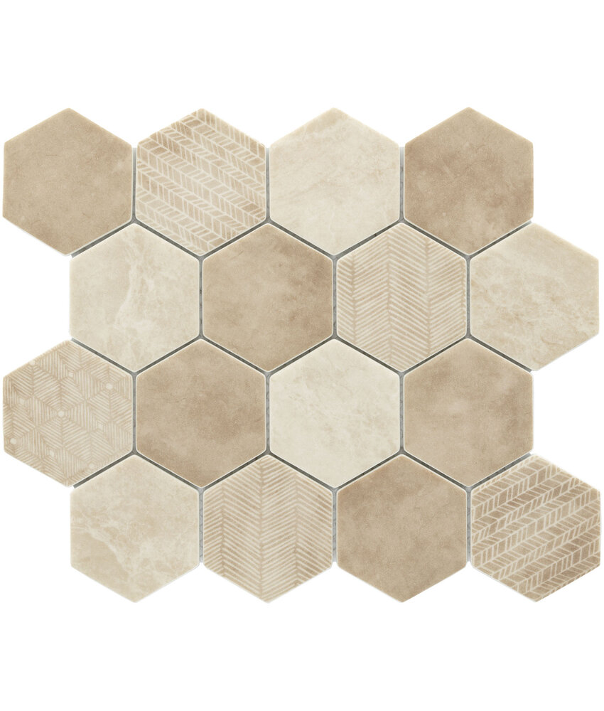 BÄRWOLF Glas- Mosaikfliesen GL-20061  Desert sahara beige  73 x 83 mm mm