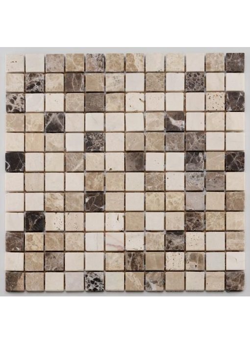 Naturstein Mosaikfliese Square CM-09009 cream beige emperador