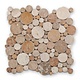 Naturstein Mosaikfliese Circle CM-10001 gold beige white