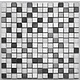 Materialmix-Mosaikfliese Pixel GL-2600 white metal mix