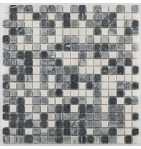 BÄRWOLF Naturstein Mosaikfliesen Orvieto AM-0004 black grey white