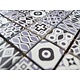 GLASMOSAIK FLIESEN - Patchwork Grey - grau/weiss