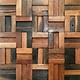HOLZ MOSAIKFLIESEN - Bombay - Antik Holz - braun mix