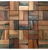 HOLZ MOSAIKFLIESEN - Napoli - Antik Holz - braun mix