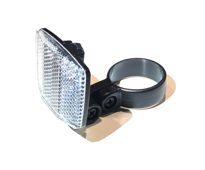 Gocycle White Square reflector with 38,5mm bracket