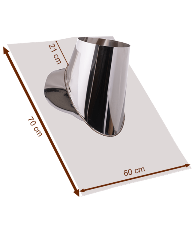 Fumio RVS Ø200  dakdoorvoer 45°