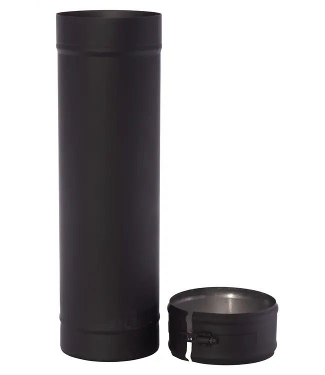 Fumio Kachelpijp 300mm Ø150 1mm zwart