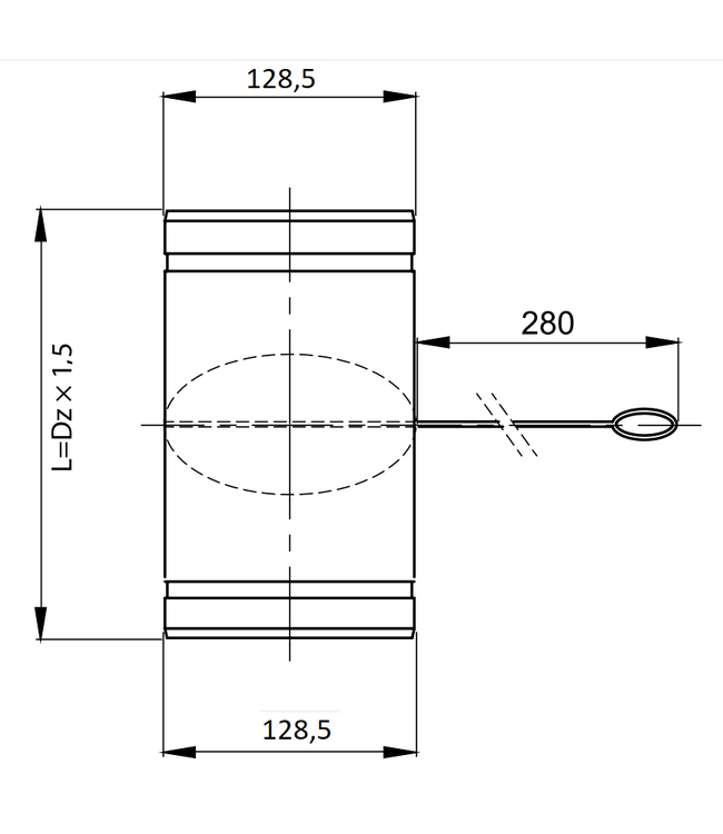 Fumio Gegalvaniseerde Smoorklep met Staaldraad   Ø130mm 0,5mm