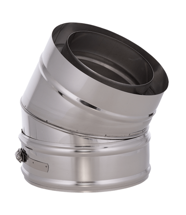 Fumio Bocht 30° dubbelwandig Ø200/Ø150mm 0,5mm RVS