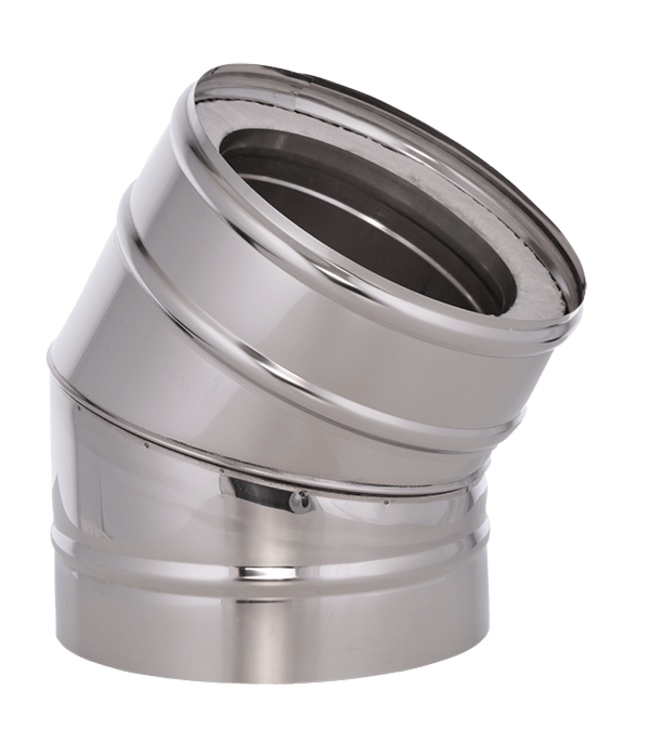 Fumio Bocht 30° dubbelwandig Ø200/Ø150mm 0,5mm RVS