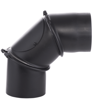 Fumio Bocht 90° Ø160 2mm zwart verstelbaar