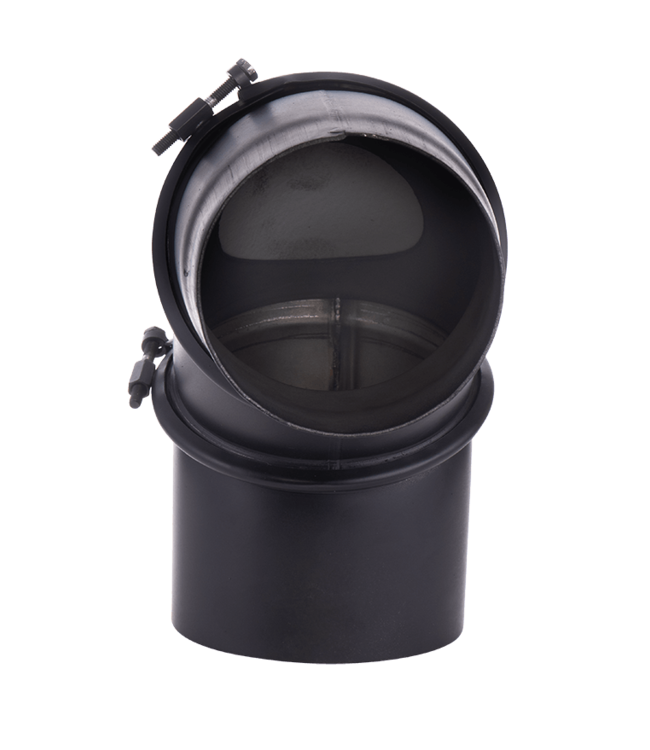 Fumio Bocht 90° Ø160 2mm zwart verstelbaar