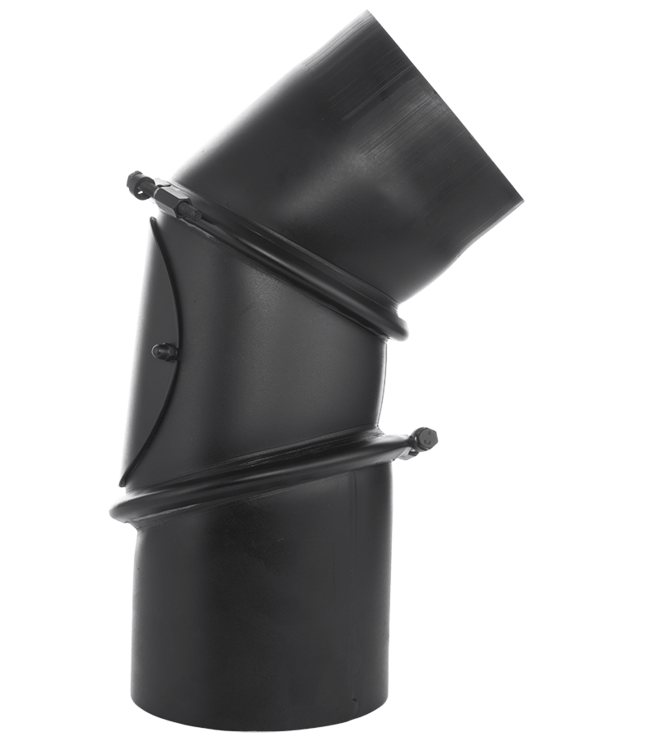 Fumio Bocht 90° Ø160 2mm zwart verstelbaar