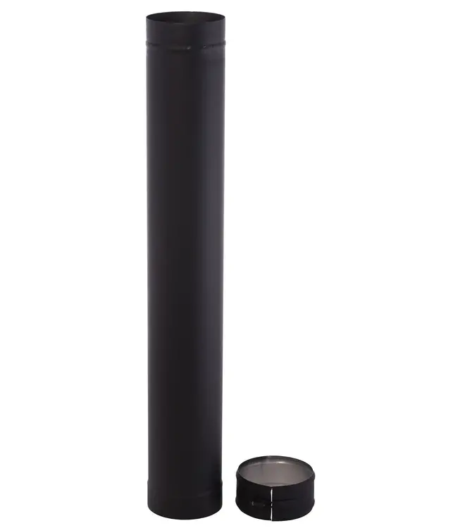 Fumio Kachelpijp 1000mm Ø150 1mm zwart
