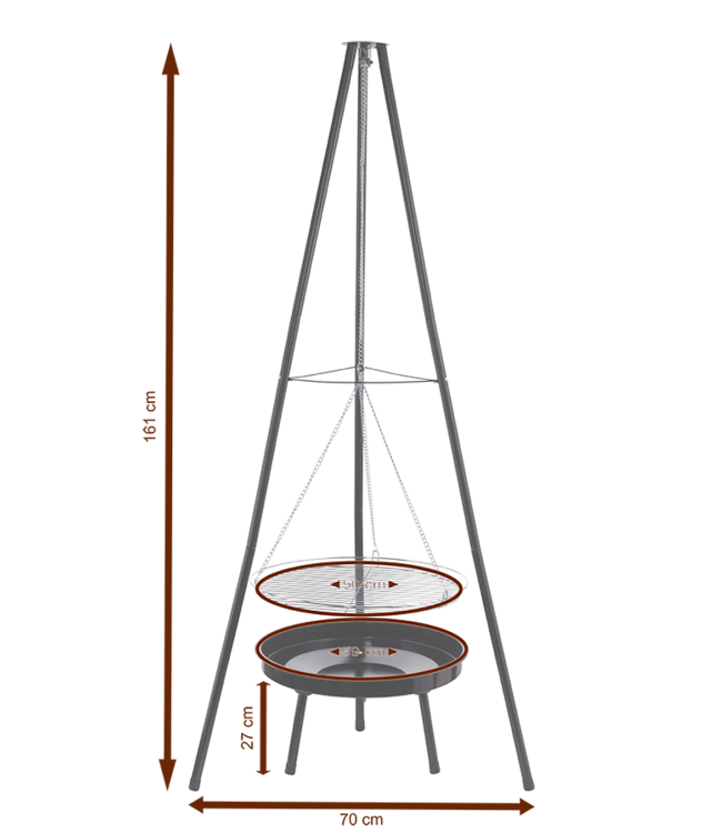 TJ Tripod met vuurschaal en rooster