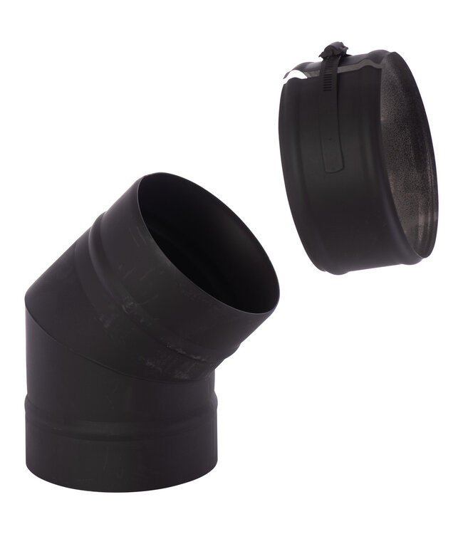 Fumio Bocht 45° Zwart 1mm 150mm